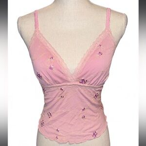 Free People rose blush embroidered cami